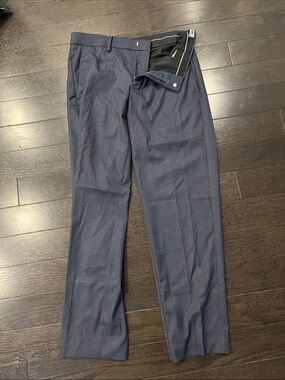 Kenneth Cole Reaction Navy Windowpane Dress Pants